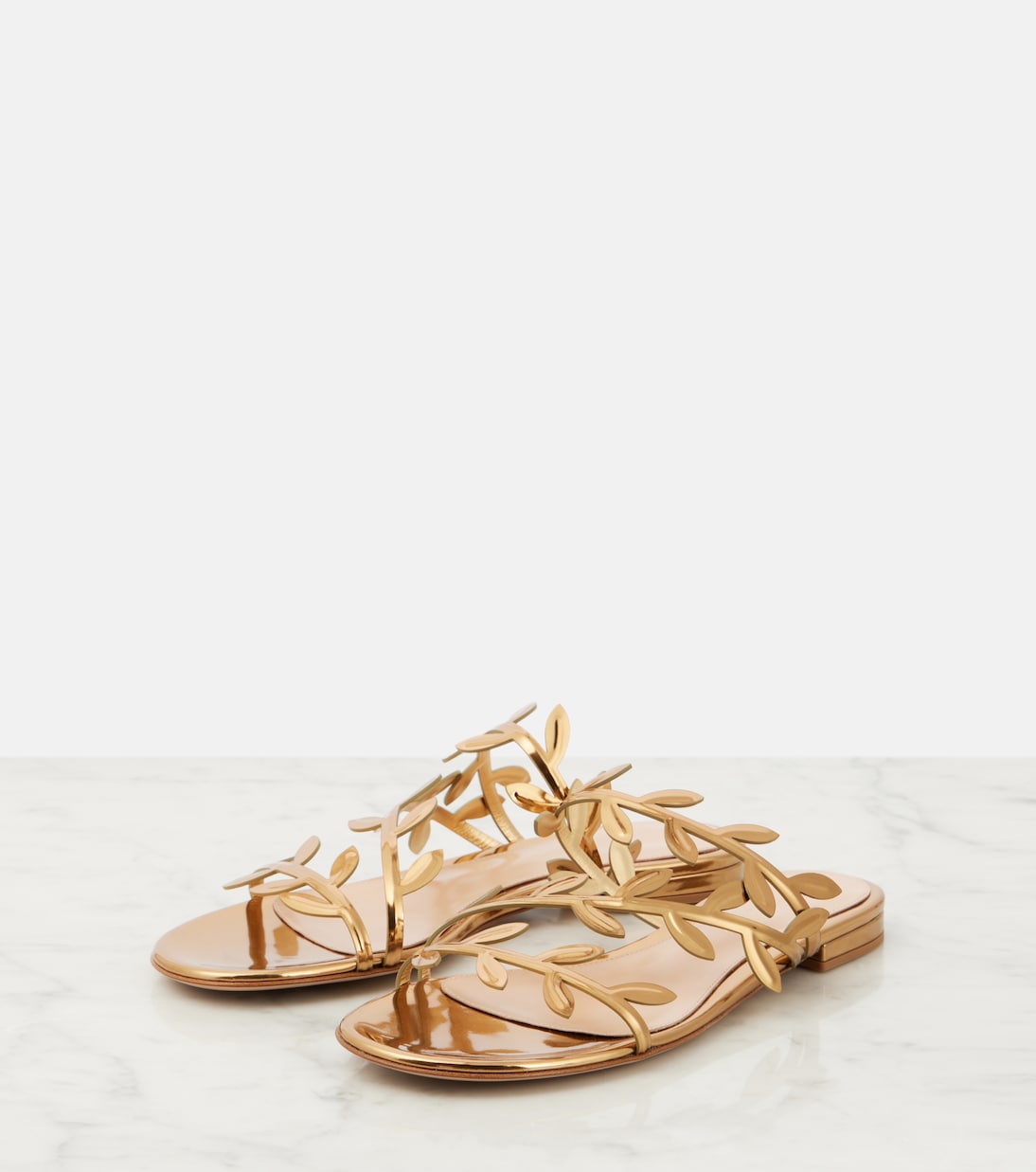 Flavia metallic leather slides | Gianvito Rossi