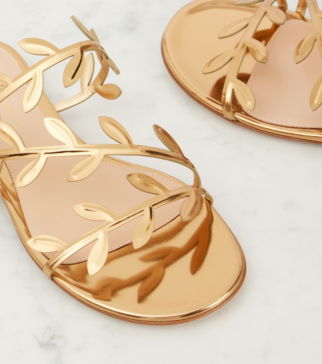 Flavia metallic leather slides | Gianvito Rossi