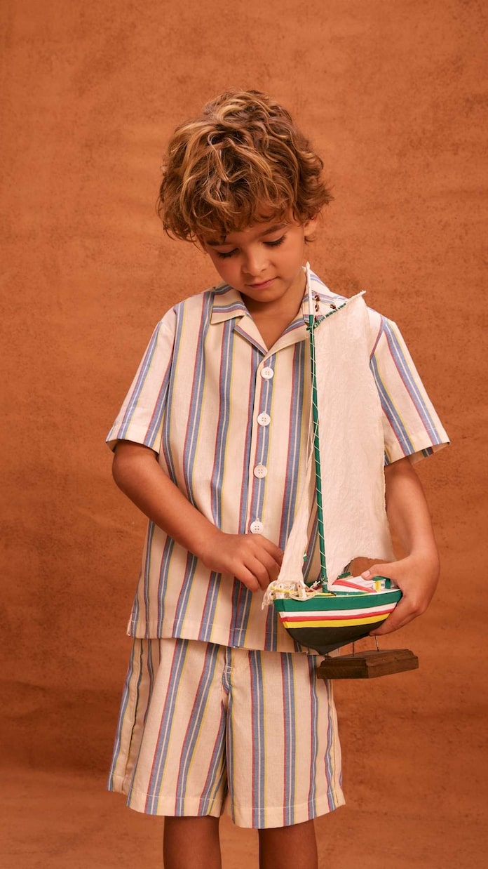 Bermuda in cotone a righe | Fábula