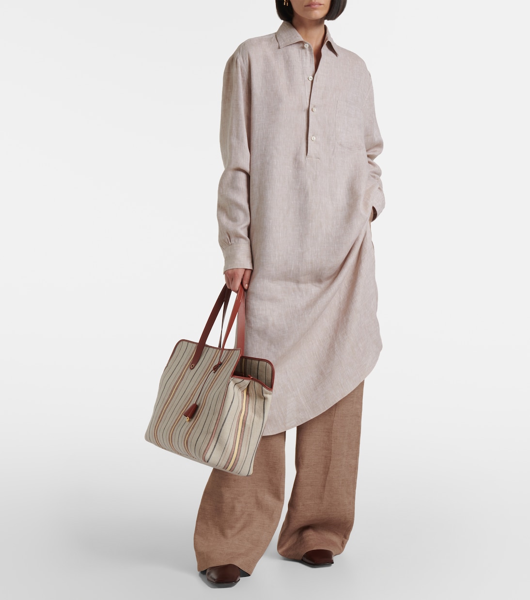 Hemdblusenkleid Lora aus Leinen | Loro Piana