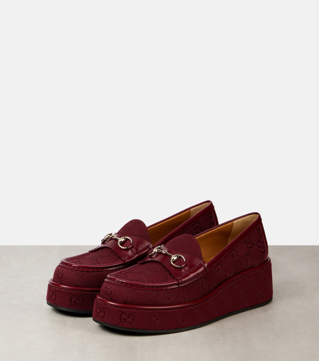 Horsebit GG Canvas platform loafers | Gucci