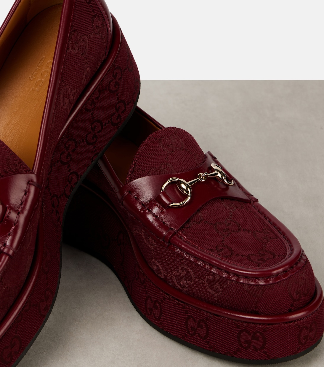 Horsebit GG Canvas platform loafers | Gucci