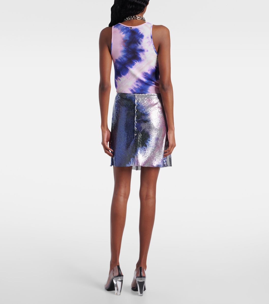 Tie-dye metallic miniskirt | Rabanne