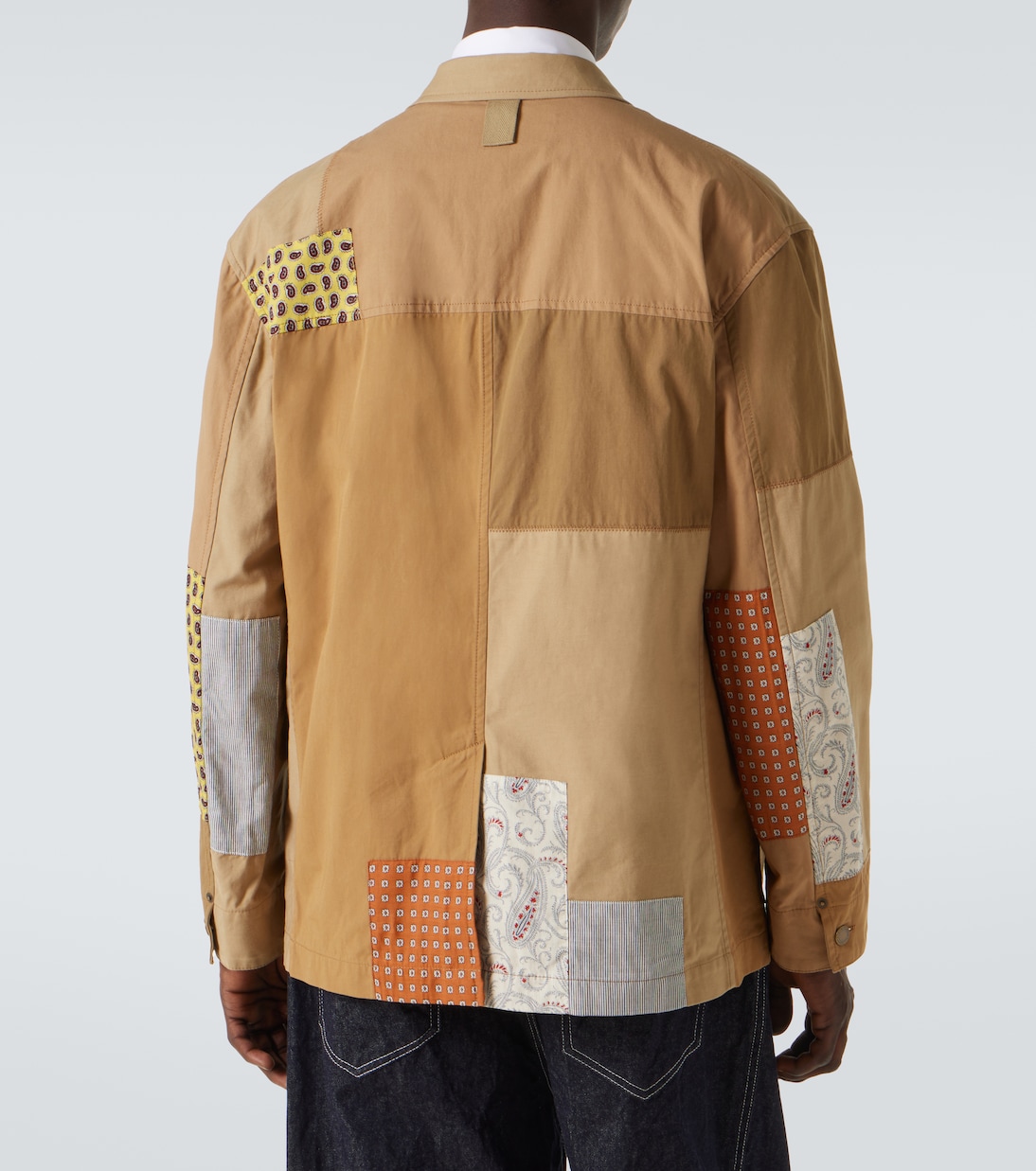 Blazer in raso di misto cotone patchwork | Comme des Garçons Homme