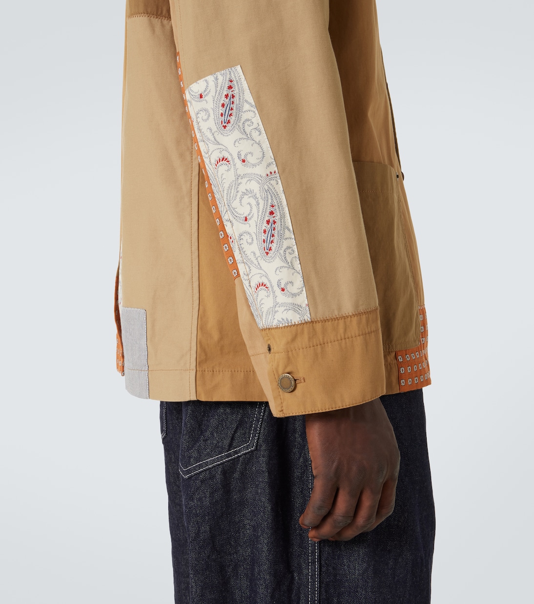 Blazer in raso di misto cotone patchwork | Comme des Garçons Homme