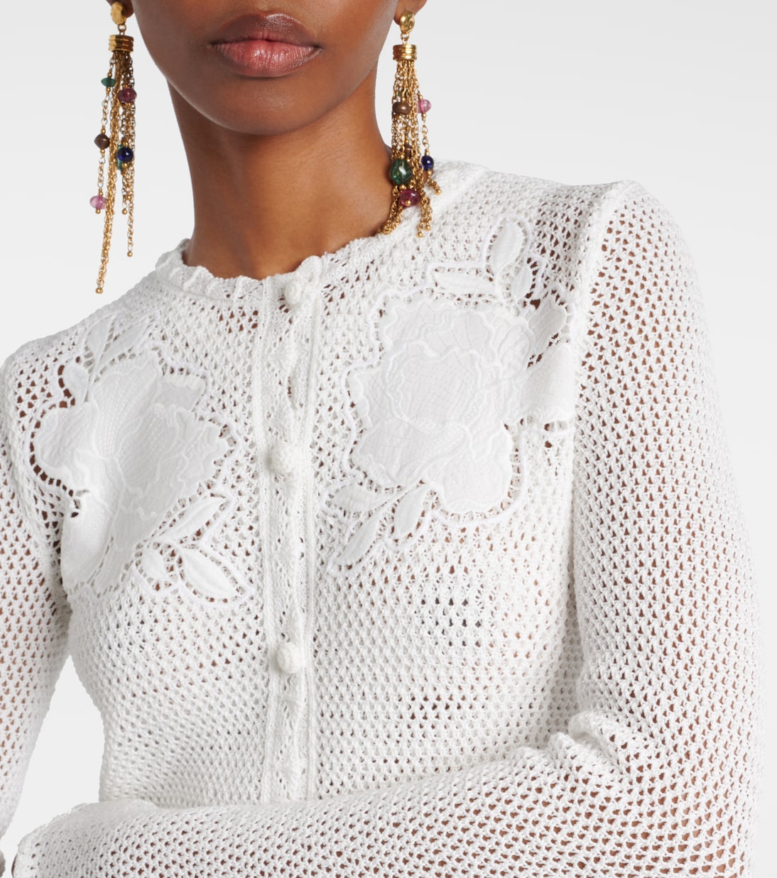 Cardigan in cotone con ricamo | Erdem