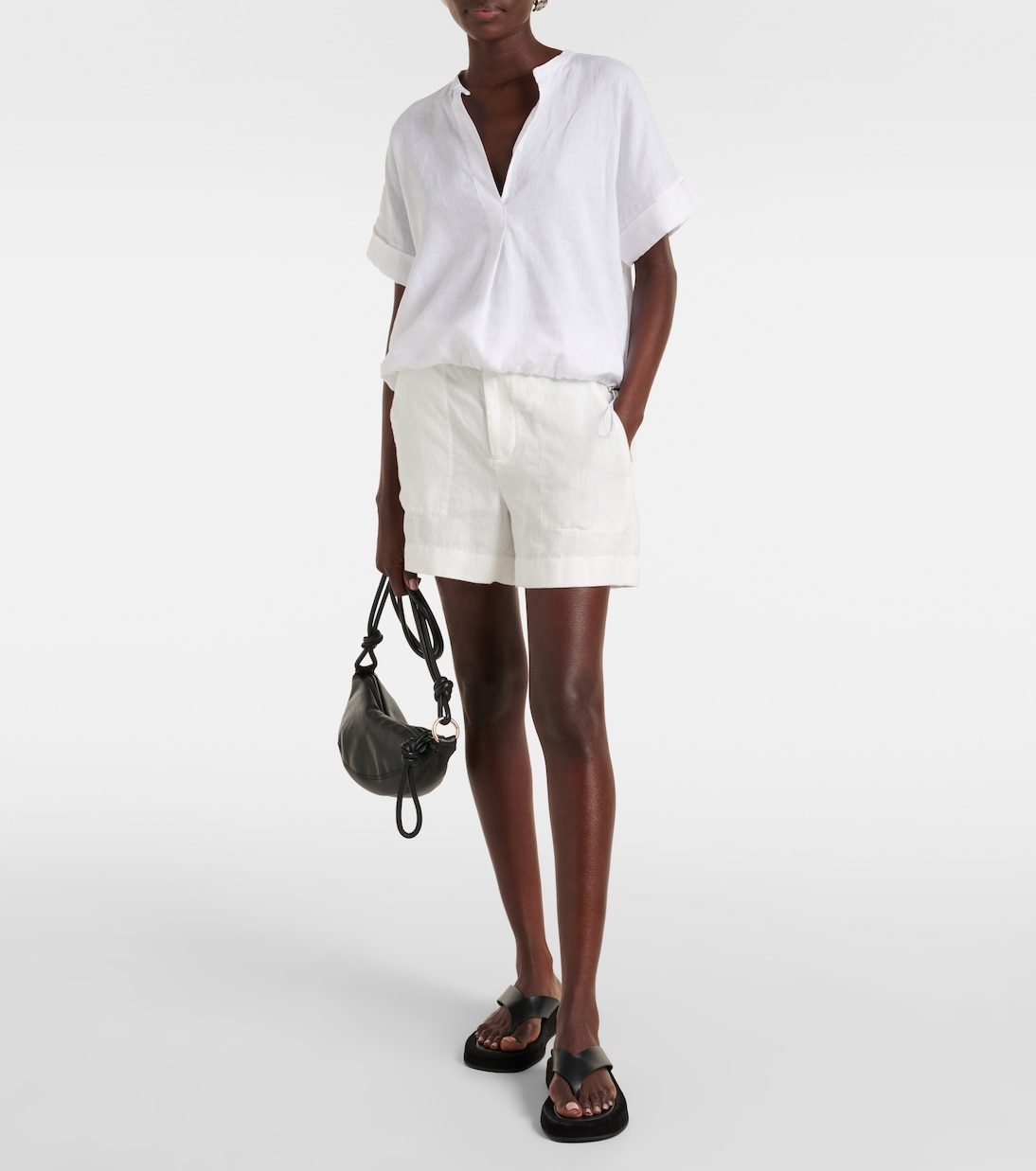 Gathered linen blouse | Vince