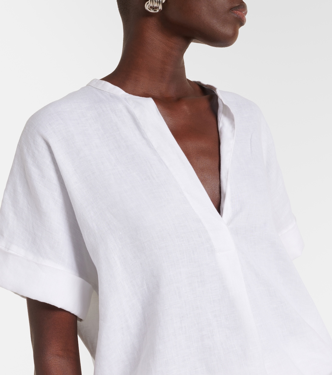 Gathered linen blouse | Vince