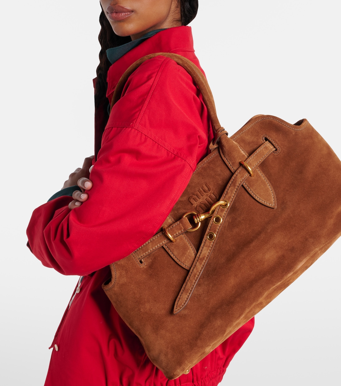Borsa a spalla Aventure in suede | Miu Miu