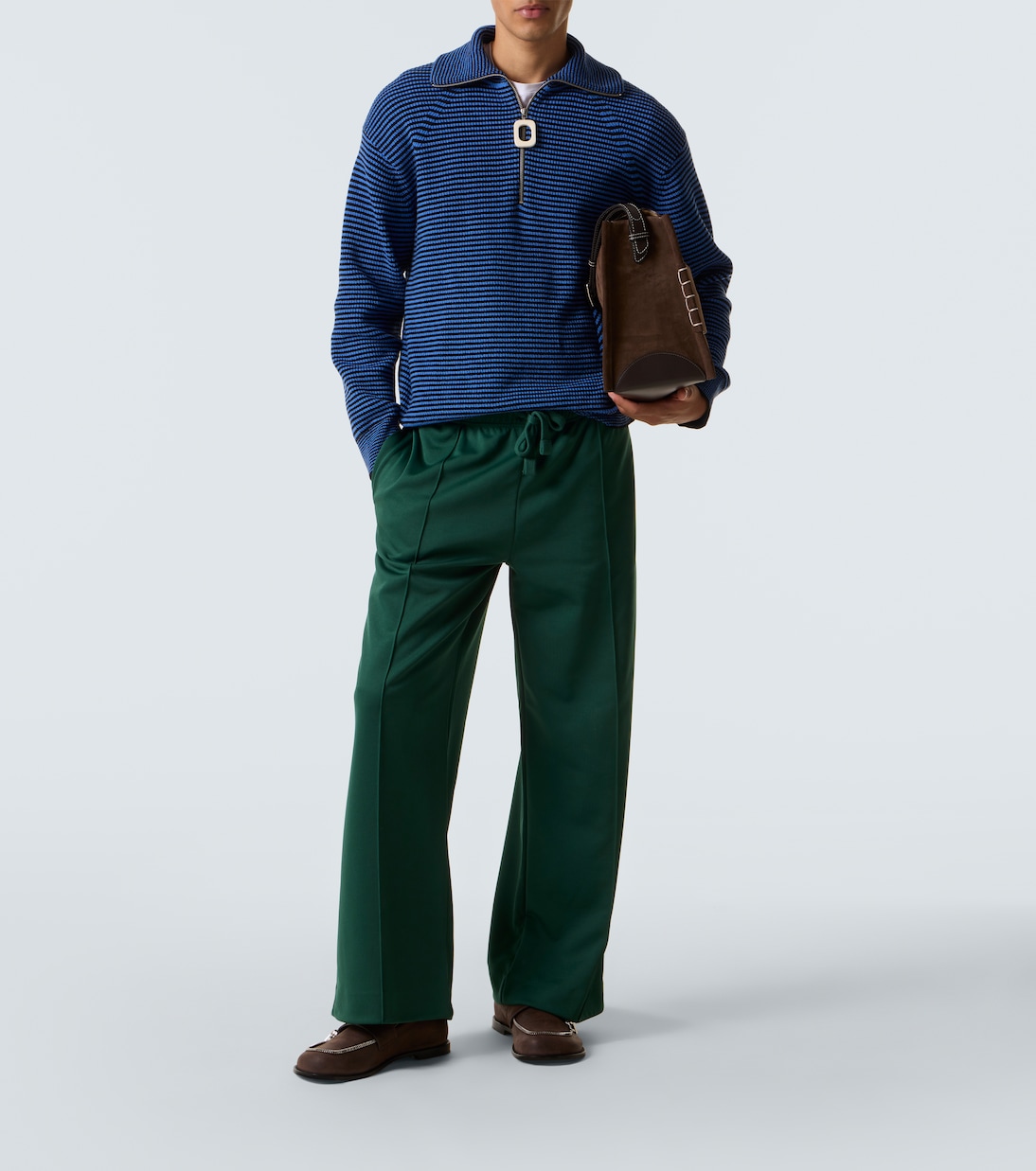 Jersey a rayas con cremallera parcial | JW Anderson