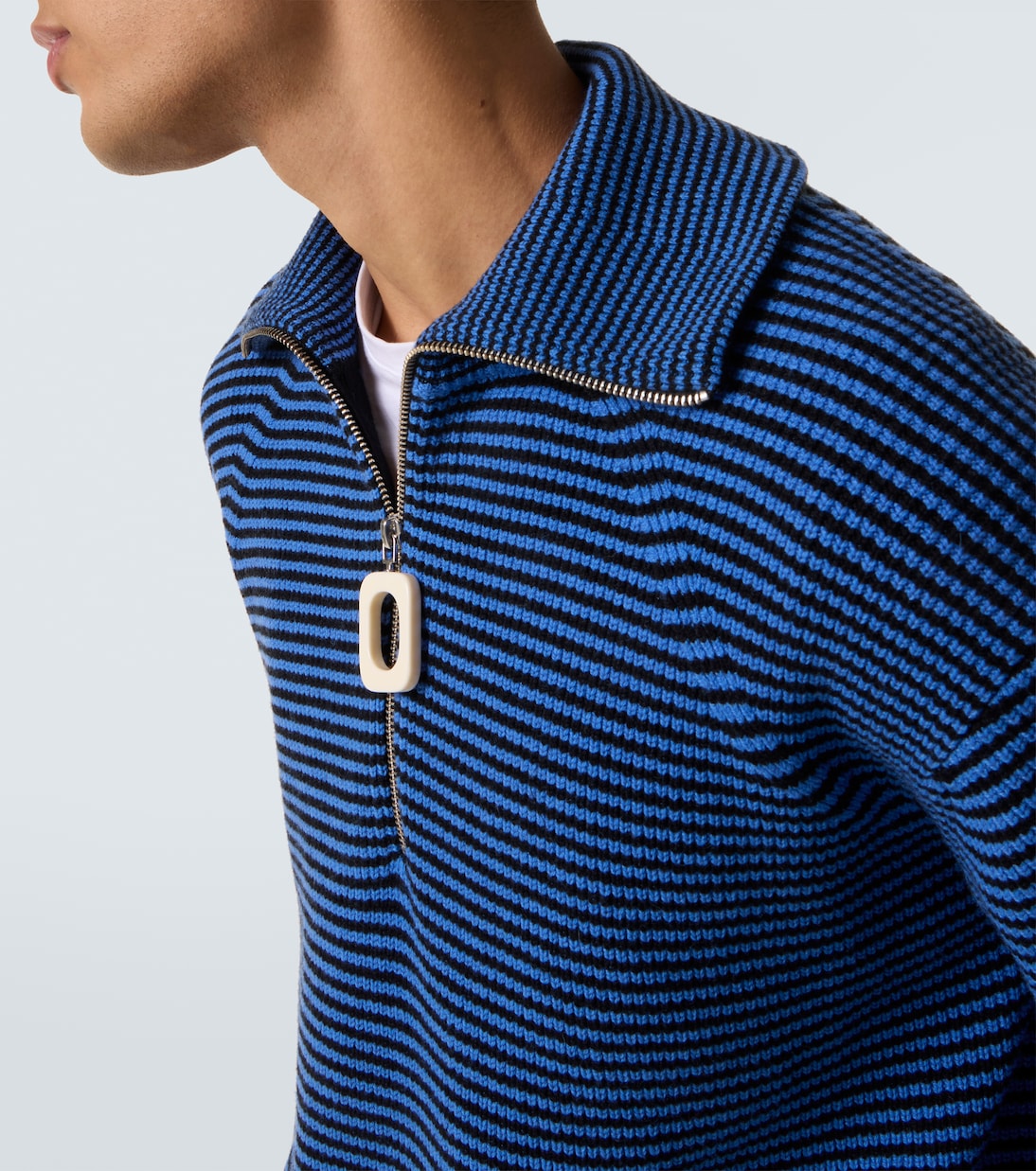 Jersey a rayas con cremallera parcial | JW Anderson