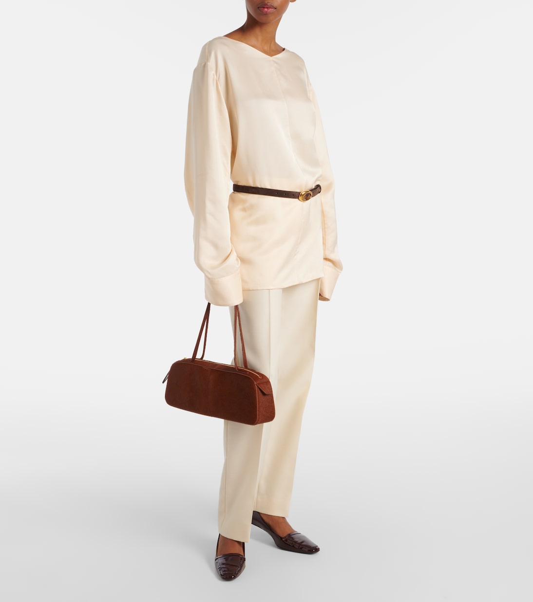 Simona Small calf hair shoulder bag | Khaite