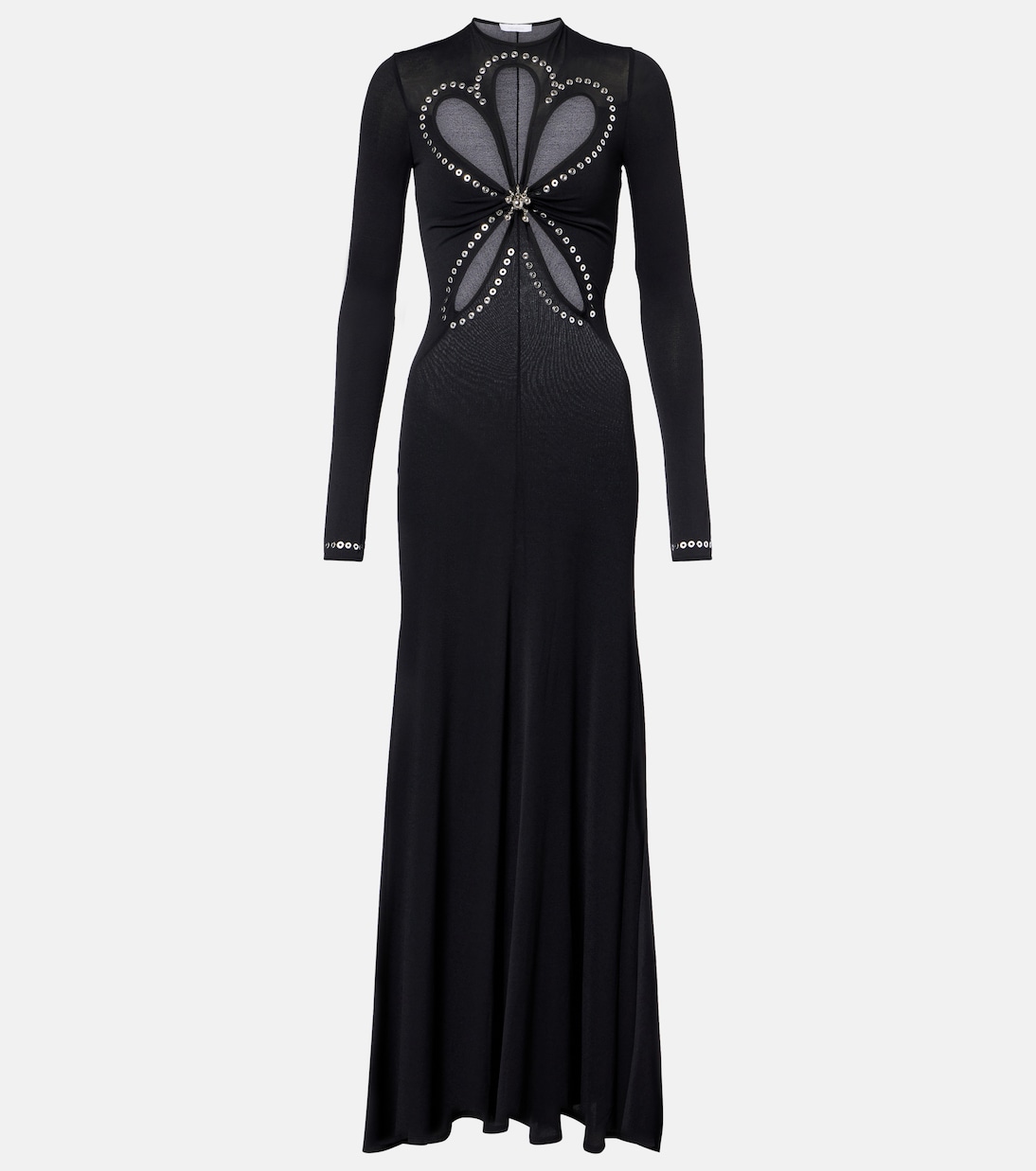 Vestido largo de jersey adornado con aberturas | Rabanne