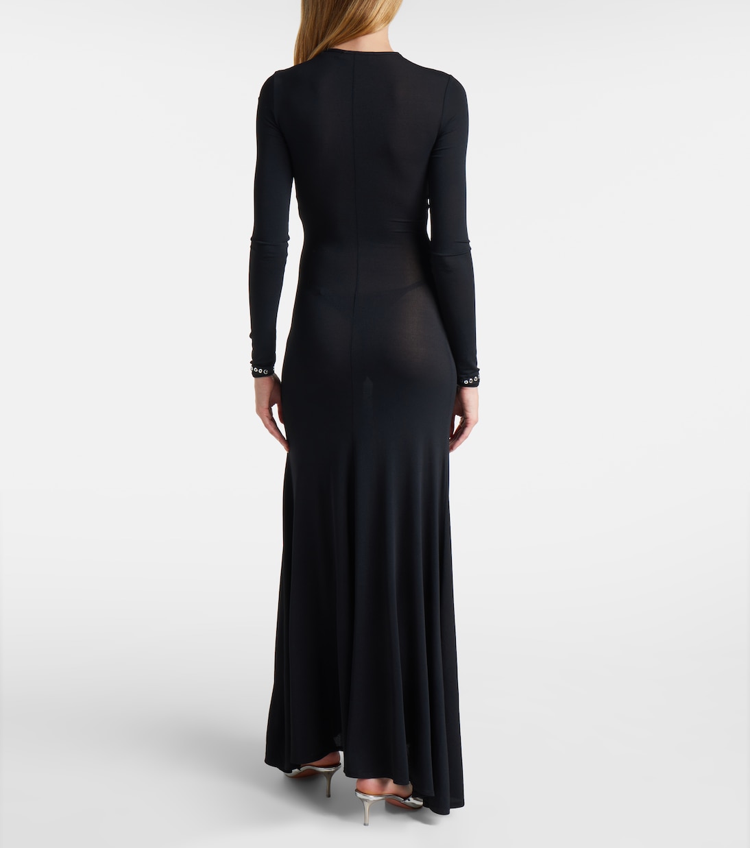 Vestido largo de jersey adornado con aberturas | Rabanne