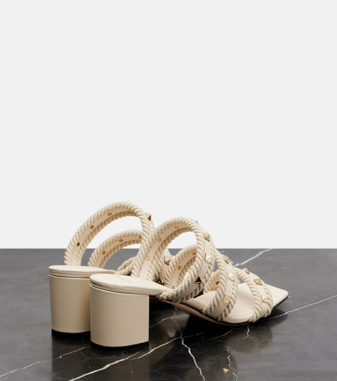 Mules Rockstud Torchon 60 en cuir  | Valentino Garavani