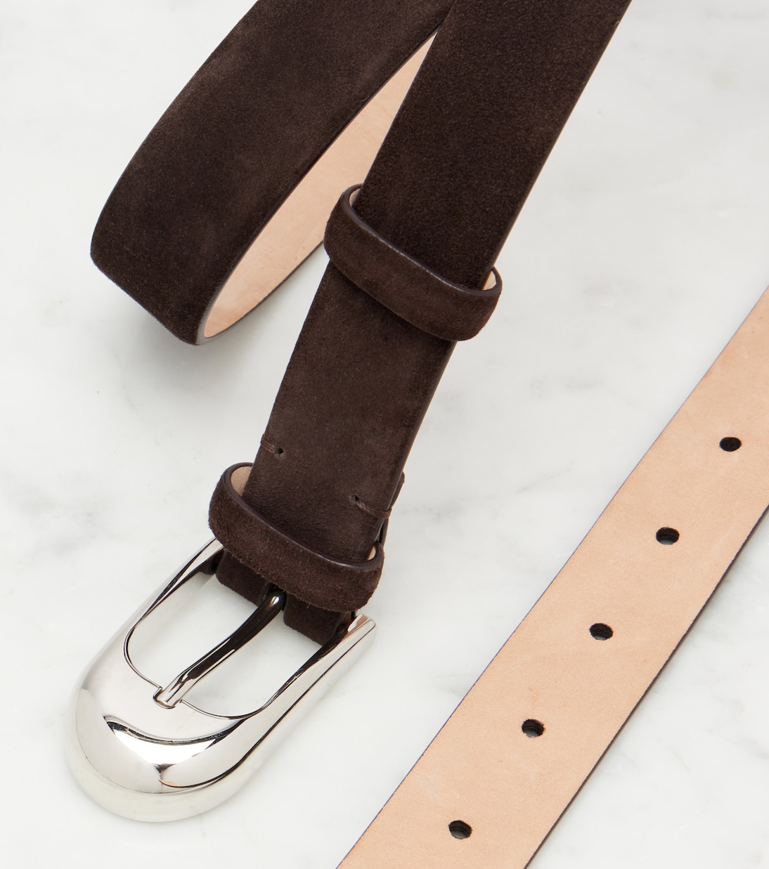 Ceinture Dome 2,5 cm en daim | Khaite