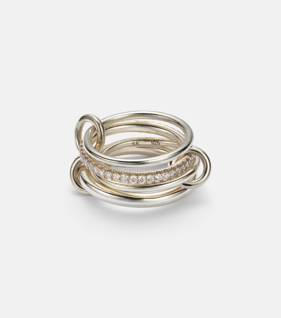 Nimbus sterling silver ring with diamonds | Spinelli Kilcollin