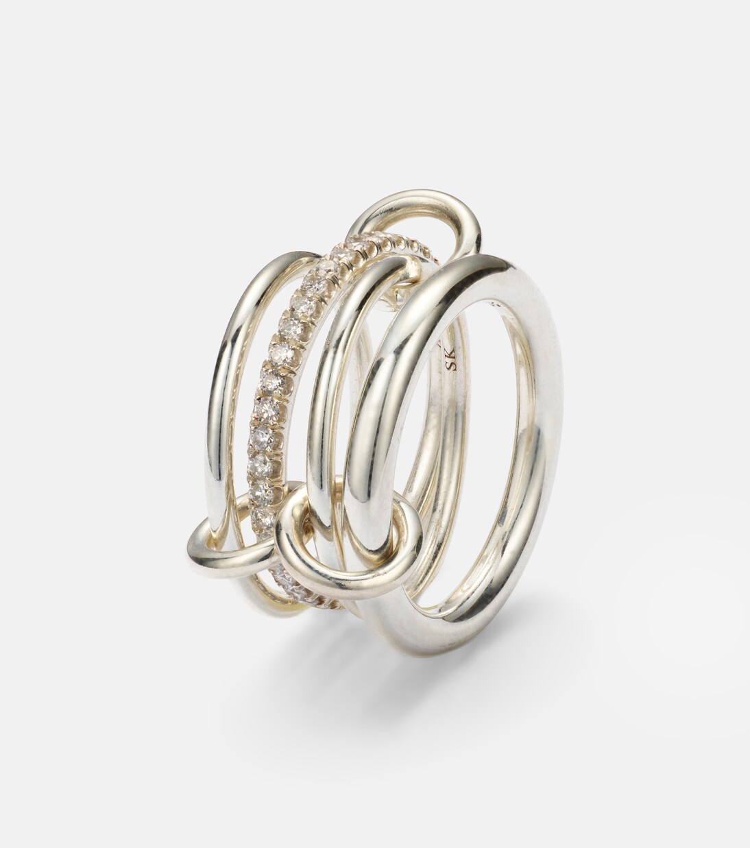 Nimbus sterling silver ring with diamonds | Spinelli Kilcollin