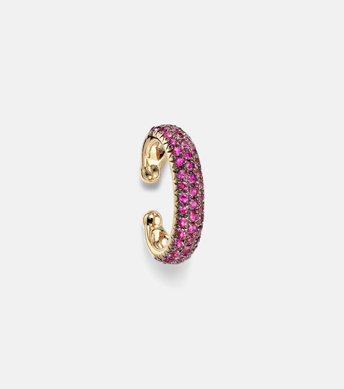 Jumbo 18kt gold ear cuff with rubies | Shay Jewelry