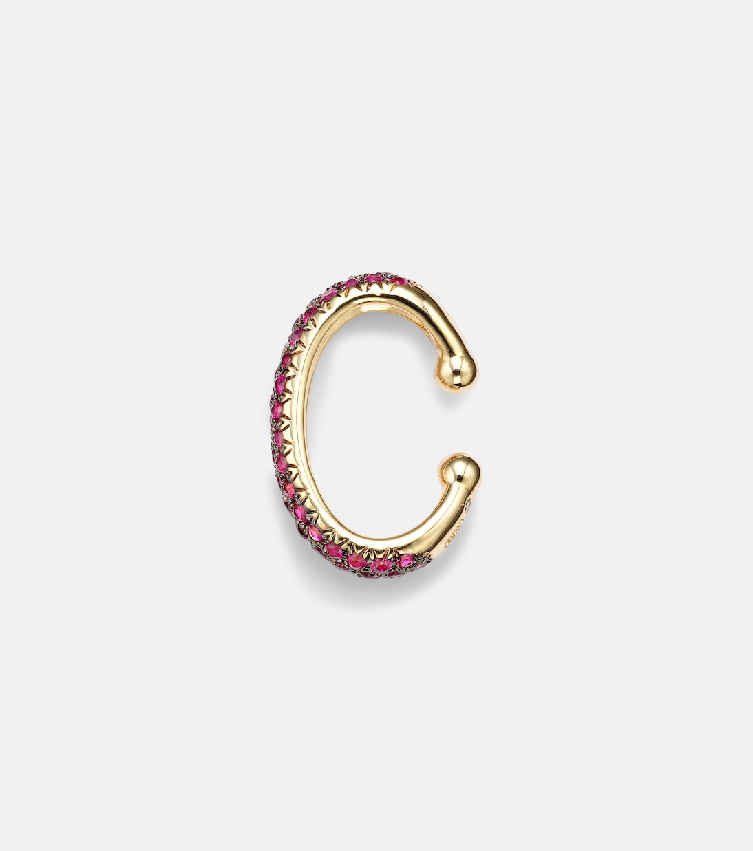 Jumbo 18kt gold ear cuff with rubies | Shay Jewelry
