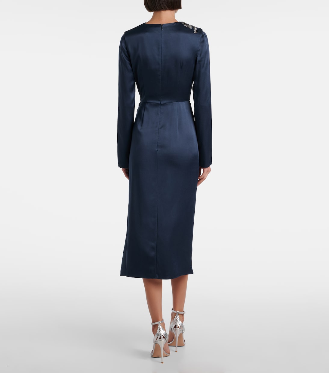 Crystal-embellished satin cady cocktail dress | Erdem