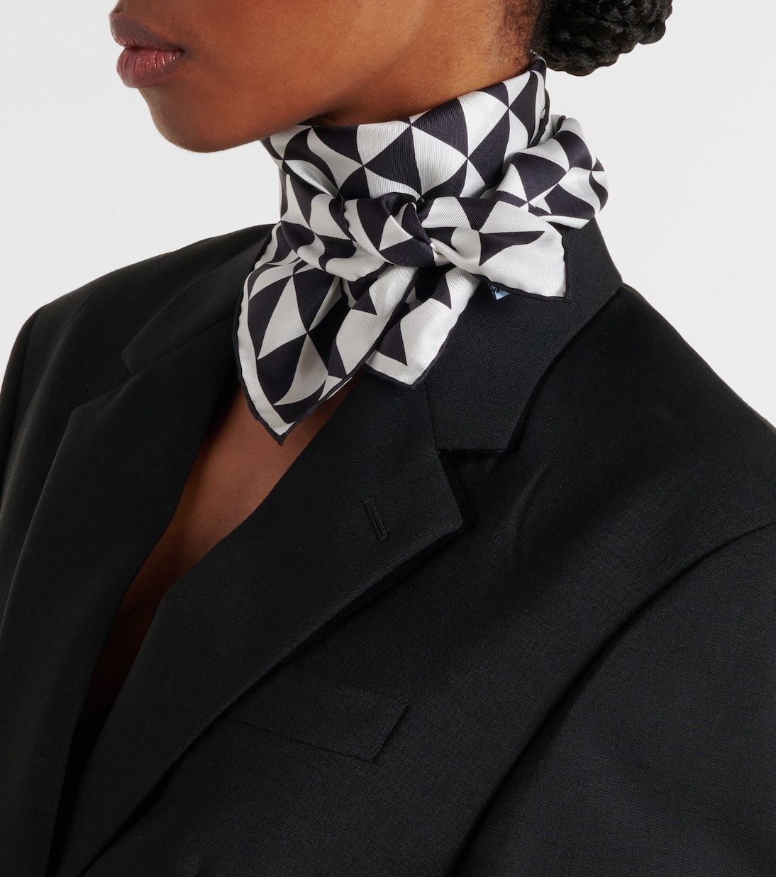 Printed silk twill scarf | Prada