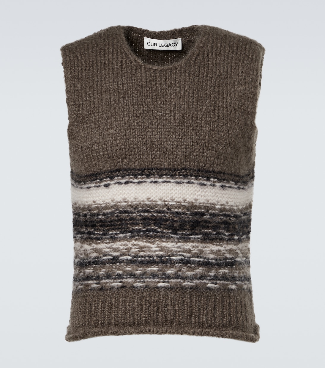 Pull sans manches Pleaser rayé en laine et mohair | Our Legacy