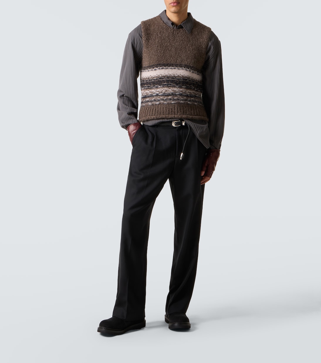 Pull sans manches Pleaser rayé en laine et mohair | Our Legacy