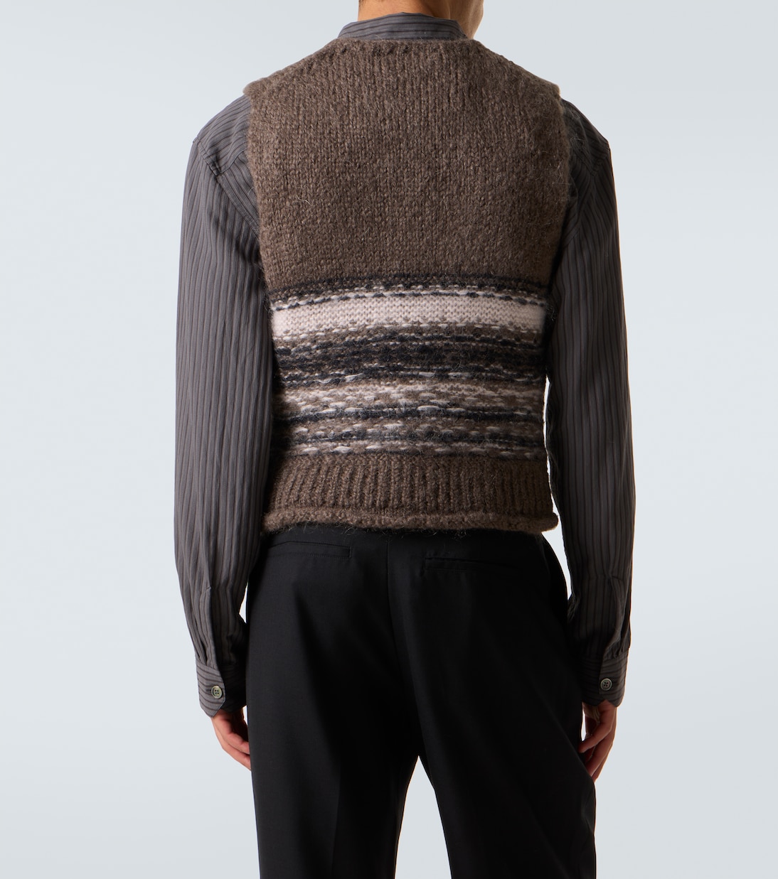 Pull sans manches Pleaser rayé en laine et mohair | Our Legacy