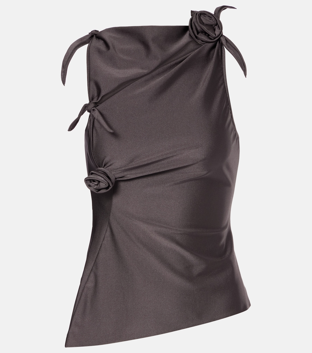 Top asymétrique en satin à fleurs | Coperni