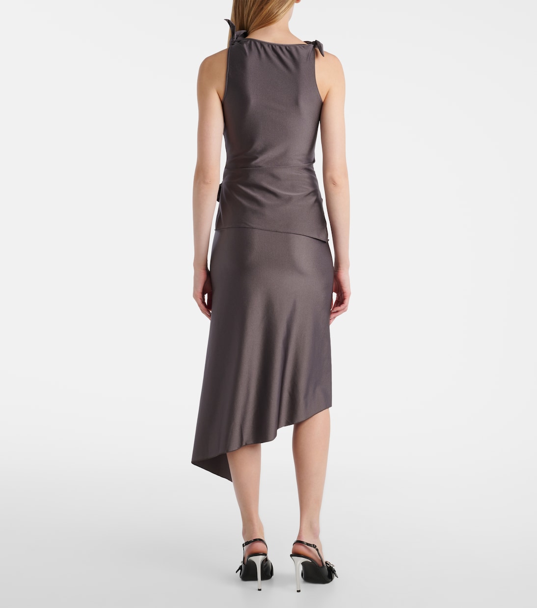 Top asymétrique en satin à fleurs | Coperni