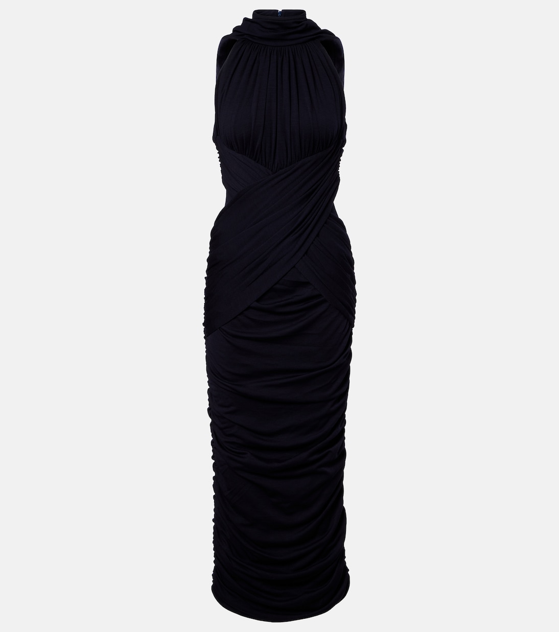Ruched wool jersey midi dress | Balmain