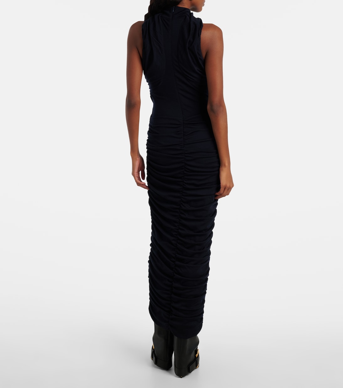 Ruched wool jersey midi dress | Balmain