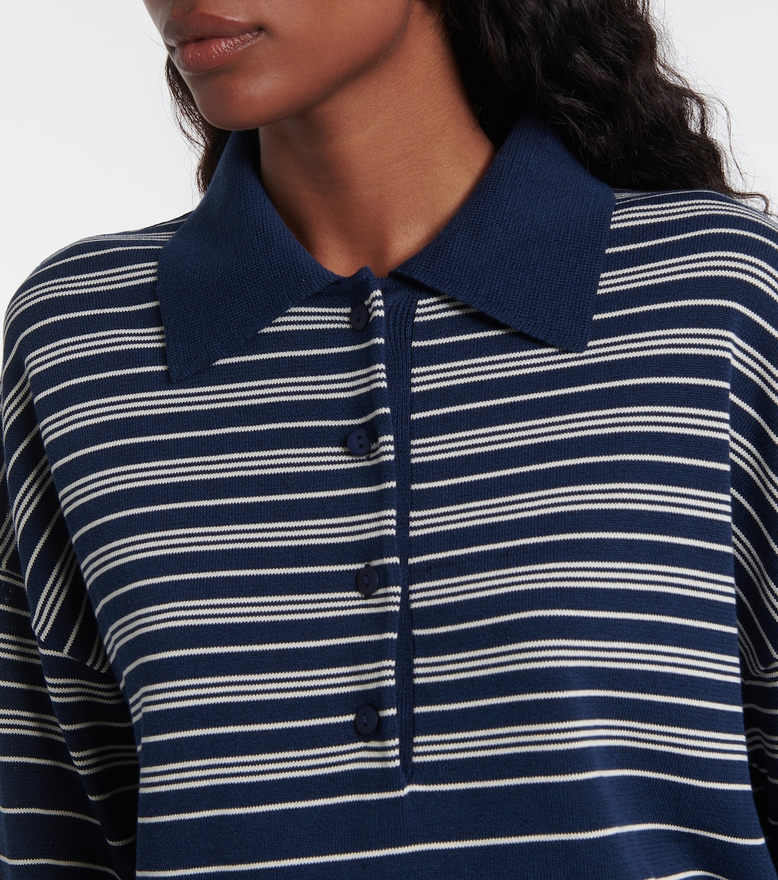Harlow striped oversized polo sweater | Faithfull