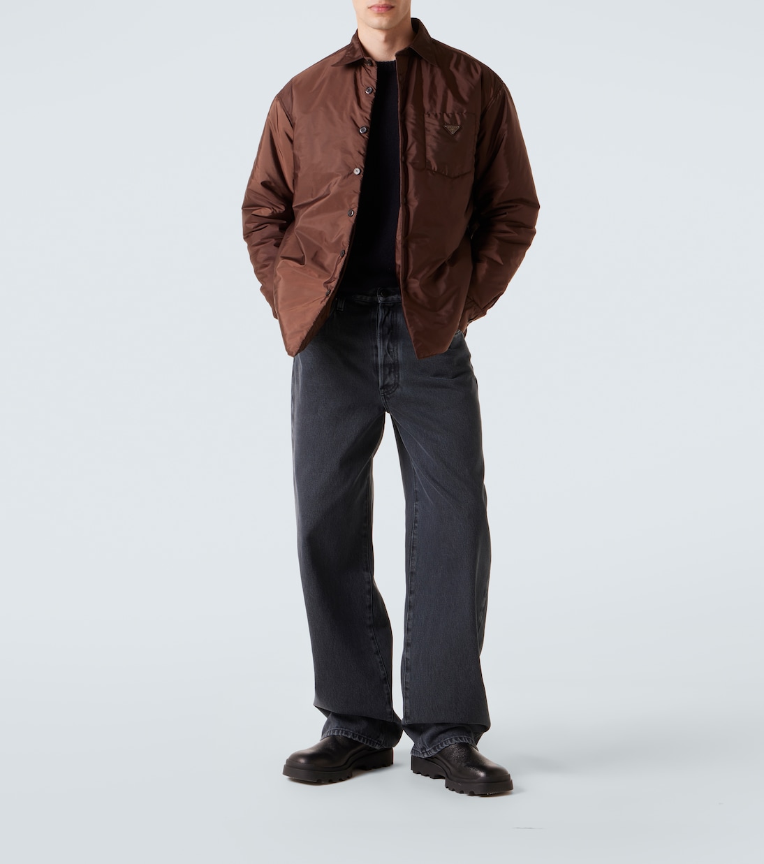 High-rise wide-leg jeans | Prada