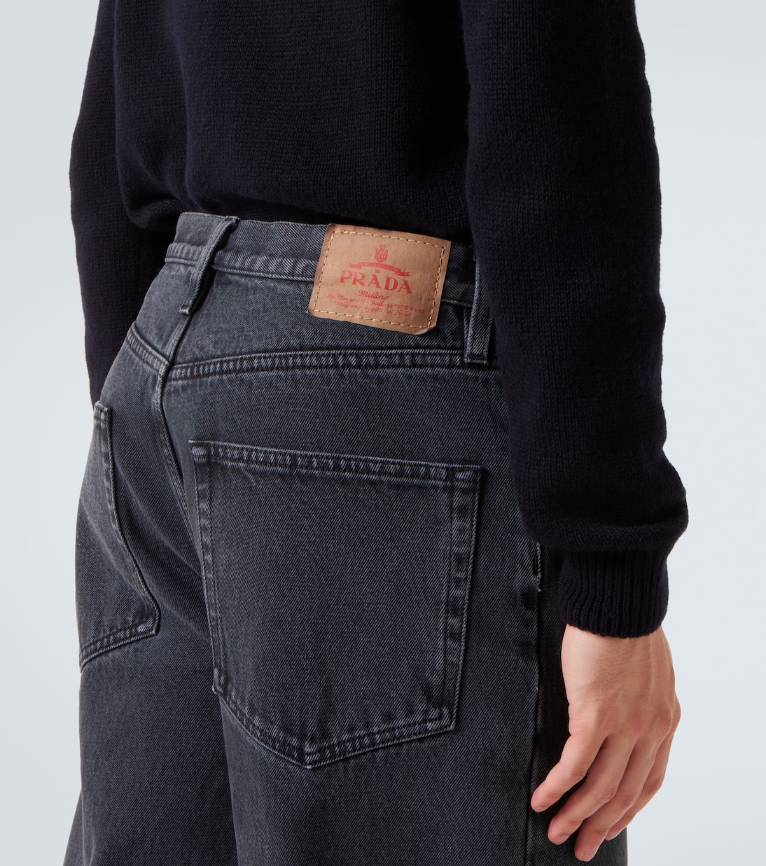 High-rise wide-leg jeans | Prada