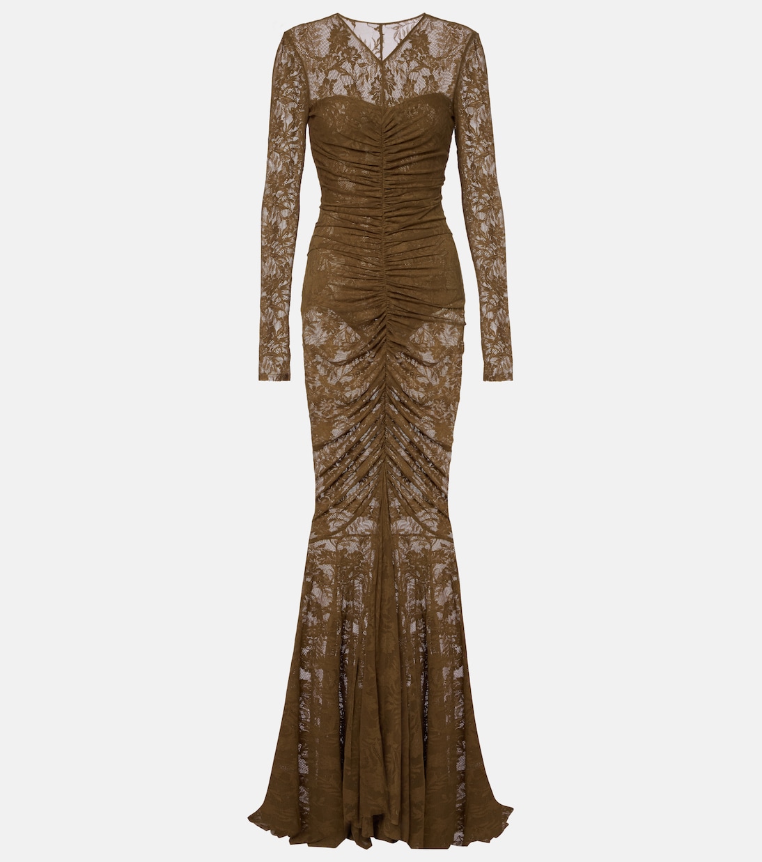 Vestido de fiesta de encaje fruncido | Norma Kamali