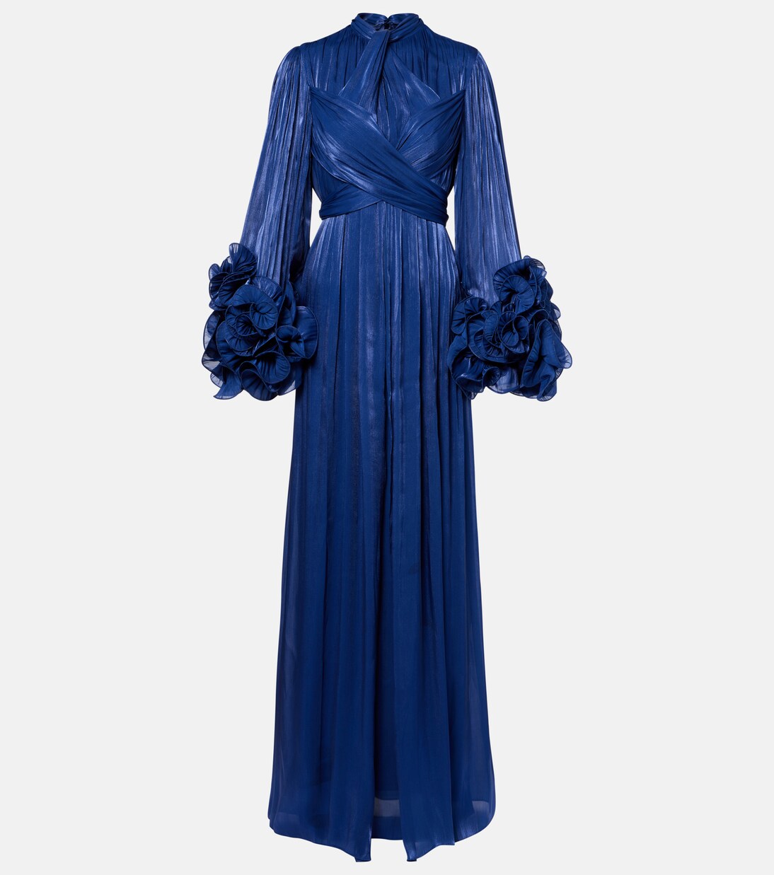 Draped ruffled gown | Costarellos