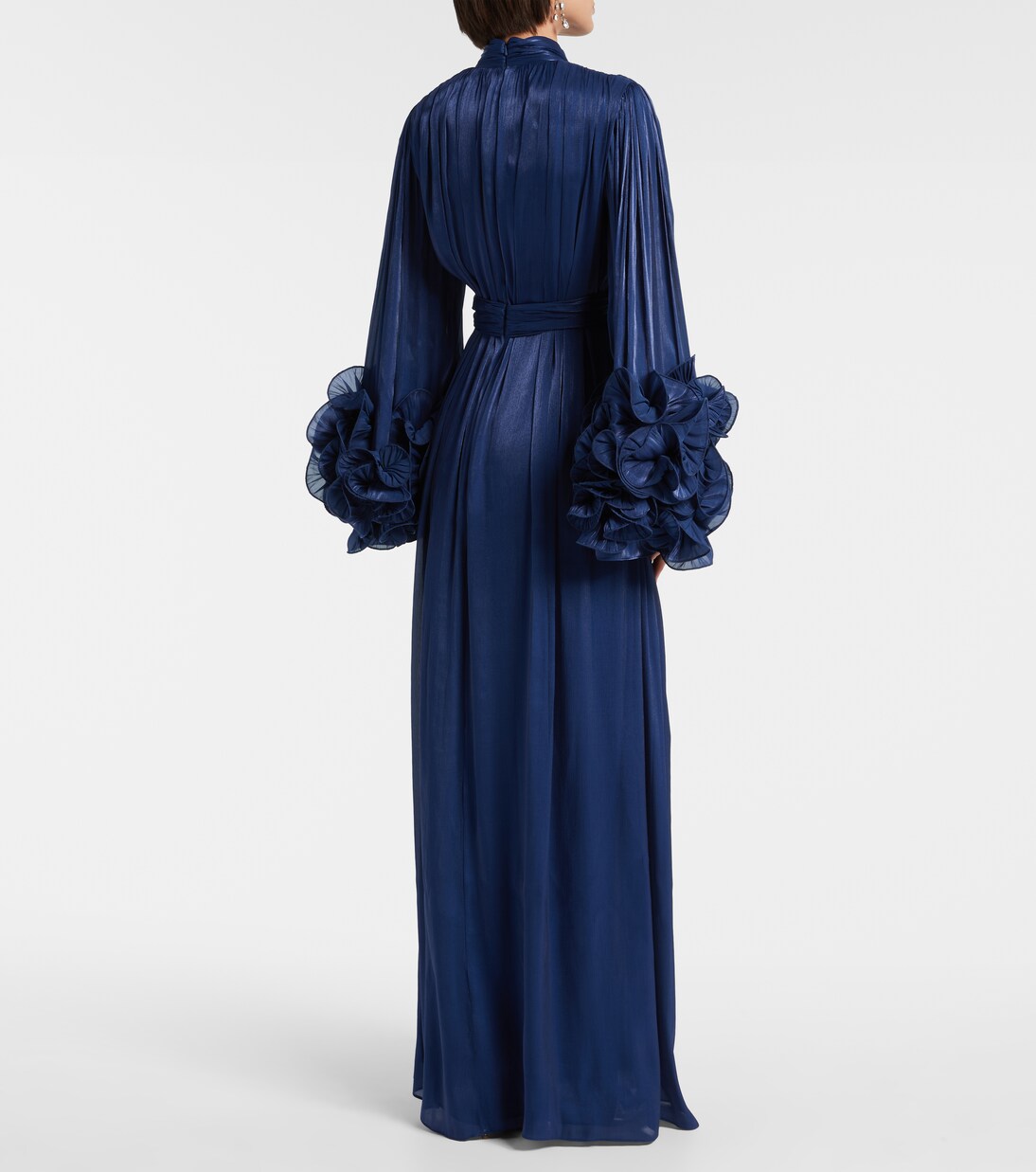 Draped ruffled gown | Costarellos