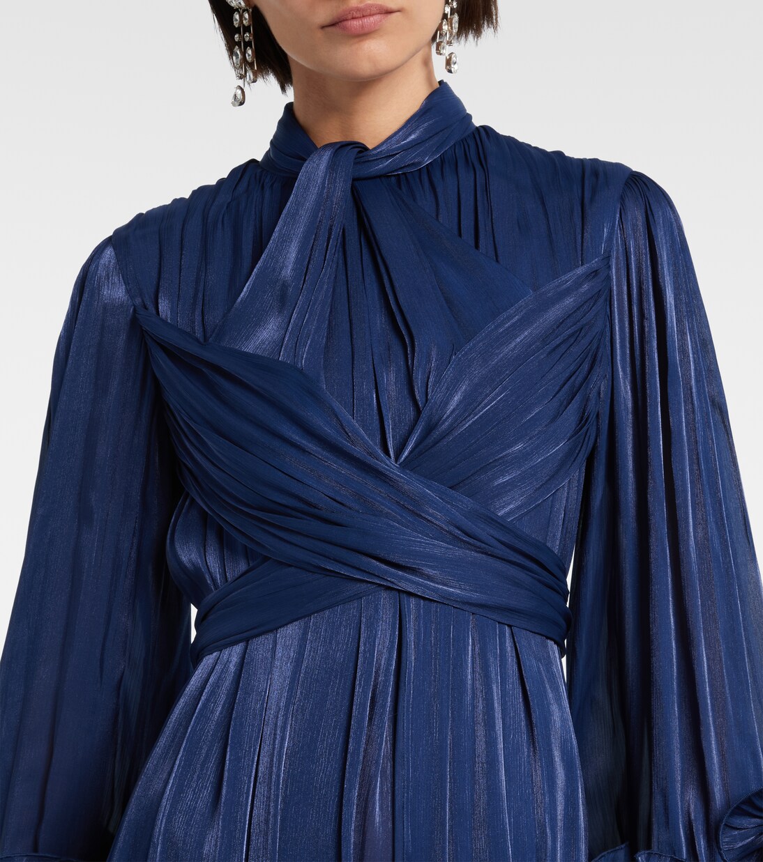 Draped ruffled gown | Costarellos