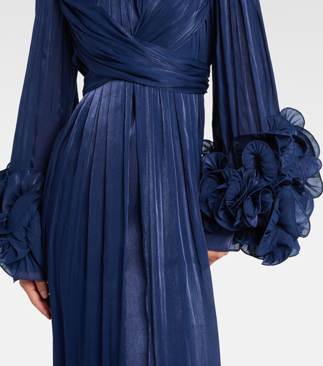 Draped ruffled gown | Costarellos