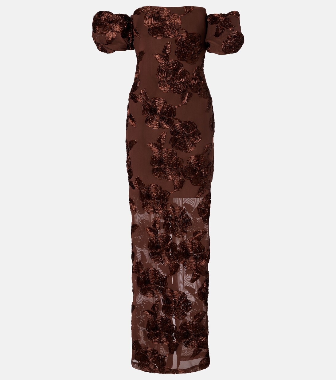Tasha embroidered off-shoulder maxi dress | Rotate