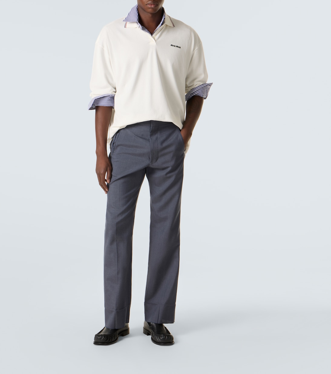 Cotton piqué polo shirt | Miu Miu