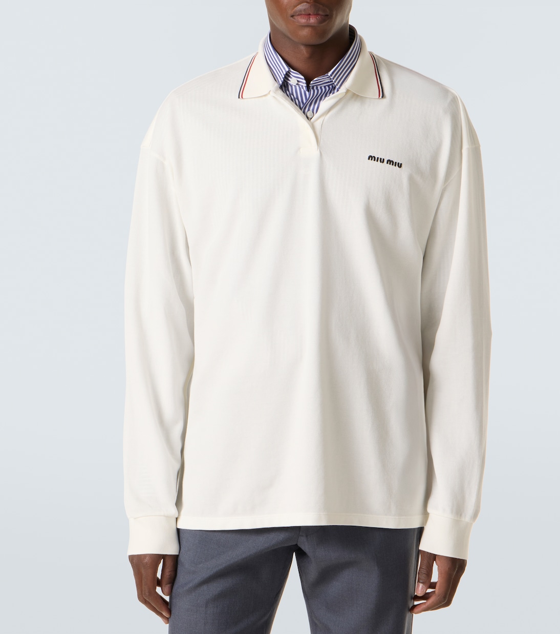 Cotton piqué polo shirt | Miu Miu
