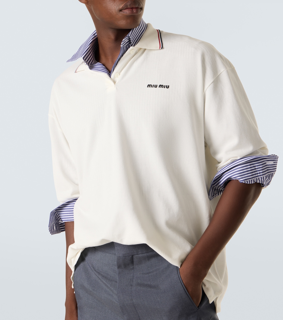 Cotton piqué polo shirt | Miu Miu