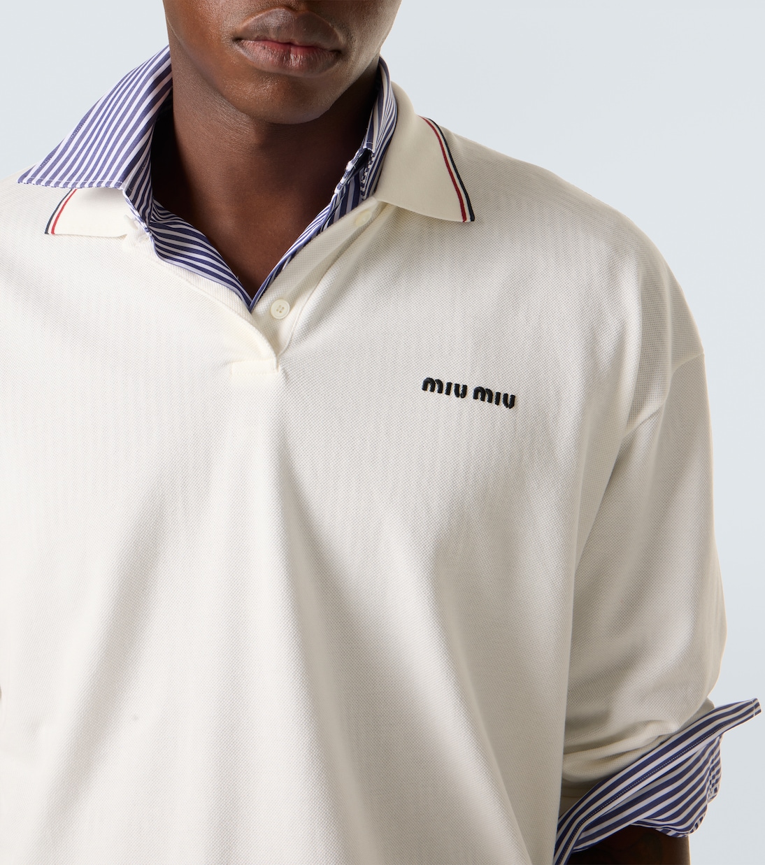 Cotton piqué polo shirt | Miu Miu