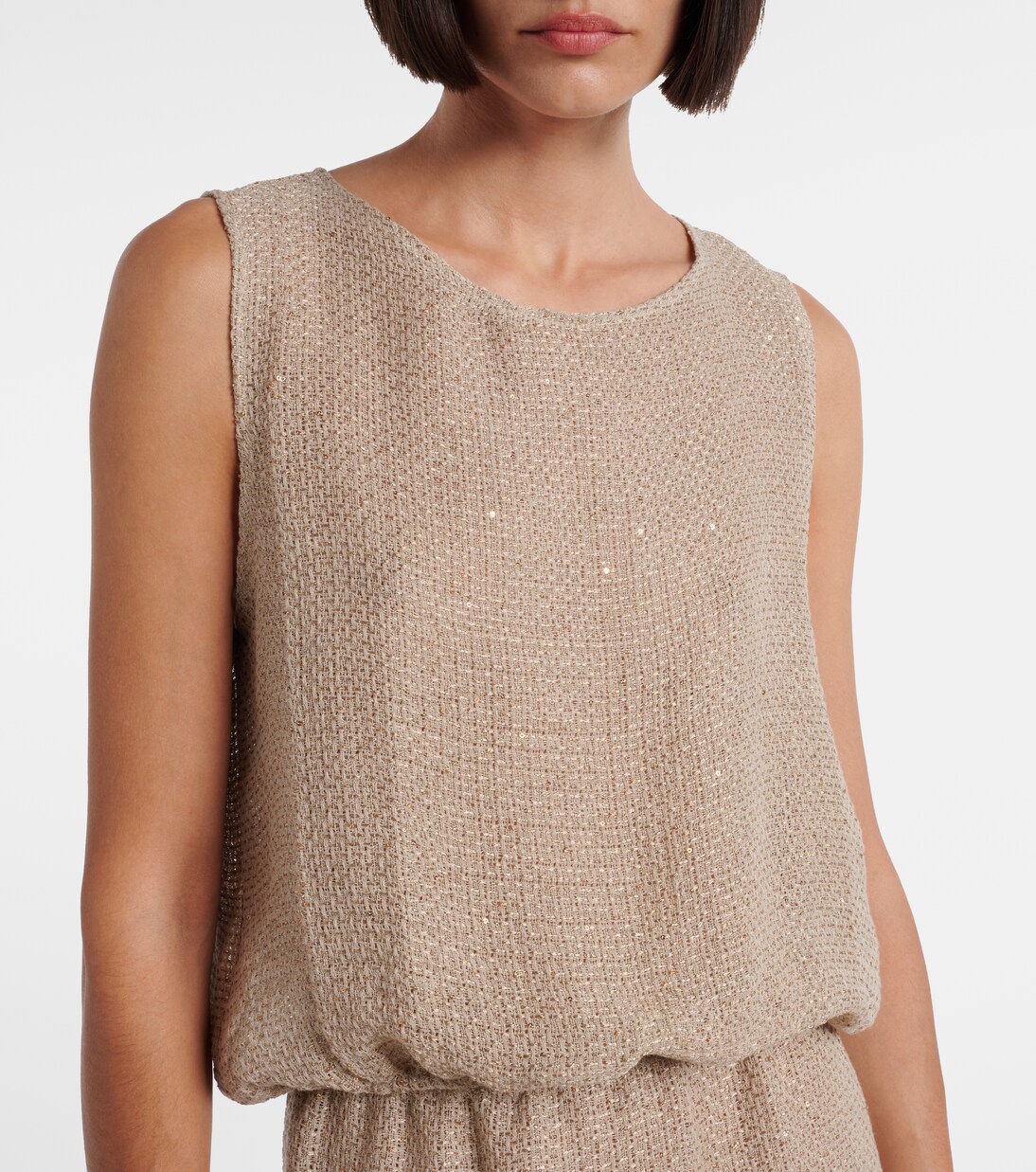 Top Stella en lin mélangé à sequins | Leset