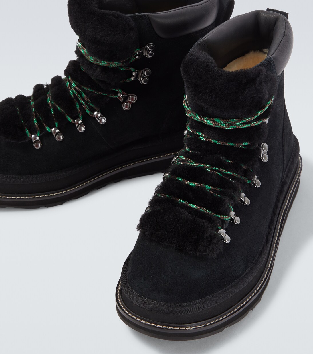 x UGG suede and shearling hiking boots | Sacai