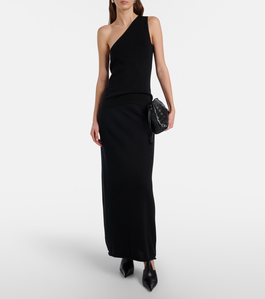 One-shoulder cotton and cashmere top | Lisa Yang