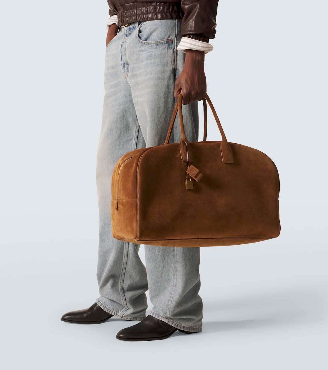 Sac de voyage Bowling Large en daim | Saint Laurent